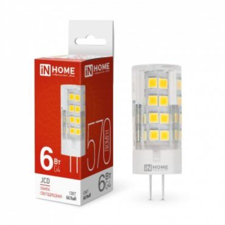 LED lamp In Home, G4, 6 W, 570 lm, 4000 K, glow white glow