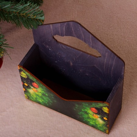 Wooden Kashpo "envelope, New Year No. 2", wooden pen, black, 20.5 × 18 × 6 cm-1