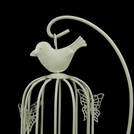 Summary Metal "Cage with a bird" White, 23x10x10 cm-3