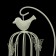 Summary Metal "Cage with a bird" White, 23x10x10 cm