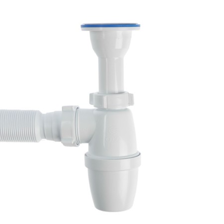 Siphon for washing ORIO A-72019, 1 1/2 "x40 mm, plastic grille d = 70 mm, with corrugation 40x40/50 mm-2