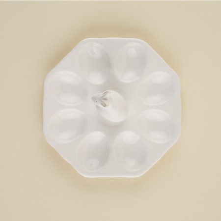 Ceramic Ceramic Sl Home stand “Easter rabbits”, 19 × 9 cm, 8 cells, white color-4