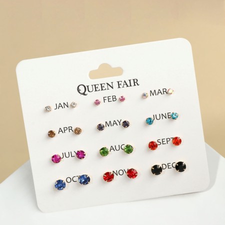 Pusets 12 pairs "Fantasy" are small d = 3-6 mm, colored in gold-2
