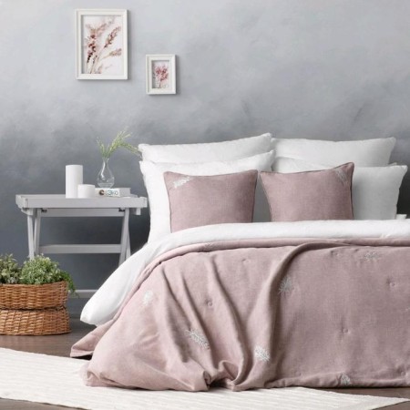 Set "Mika": a coverlet 230 x 250 cm, pillowcases 45 x 45 cm - 2 pcs, pink-1