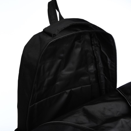 Youth backpack from textiles, 2 lightning departments, 4 pockets, black color/khaki-5