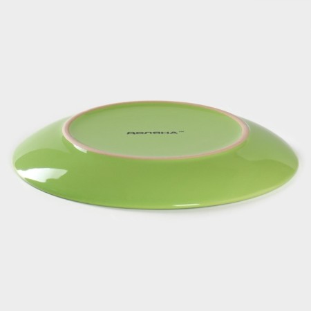 Board ceramic dessert shade "Green peas", d = 19 cm, green color-2