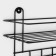 Bath shelf straight, 4 hooks, 33 × 12.5 × 21cm, black color