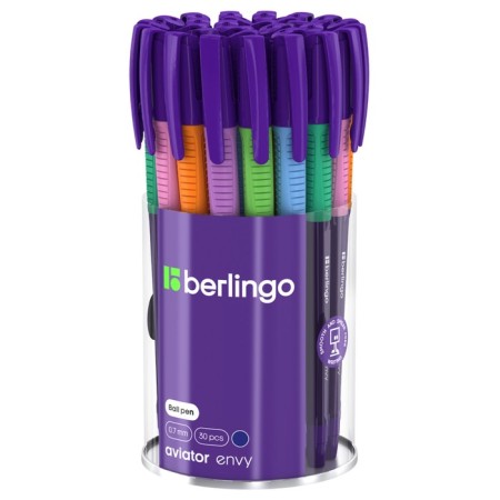 Ballpoint pen Berlingo "Aviator Envy" Blue, 0.7mm, flu, Mix case-1