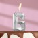 Candle in the cake on the skewer "Almaz", the number "6", silver, 4.8x2.6 cm