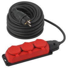 The extension cord of the power era UK-3X1.5-20M-IP44 (KG) with grounding 3 rosette rubber 20 m, kg 3x1.5mm2 IP44