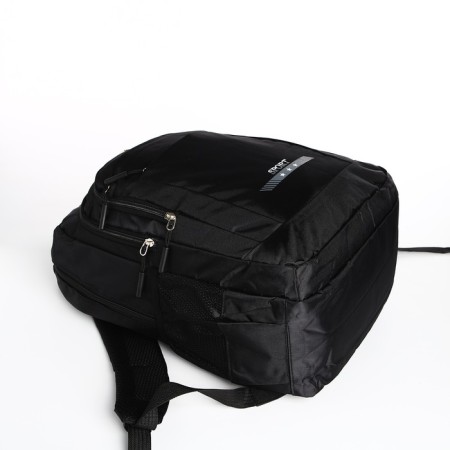 Male backpack on a zipper, 4 outer pockets, black color-4