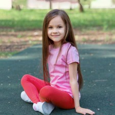 Basic leggings, height 146 cm, red color