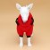 Kombinson for dogs with a slope "Moden", size 12 (DS 28, OG 38, Osh 27 cm), red