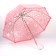 Umbrella - semi -automatic “lace” cane, 8 knitting needles, r = 40 cm, pink/transparent color
