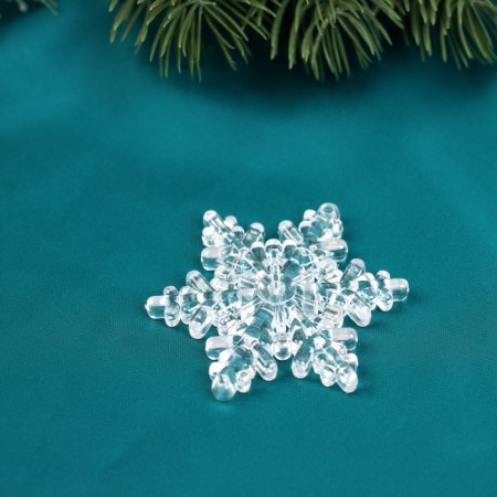 Christmas tree decoration "Carved snowflake" (set 6 pcs) 5.5x5.5 cm, transparent-1