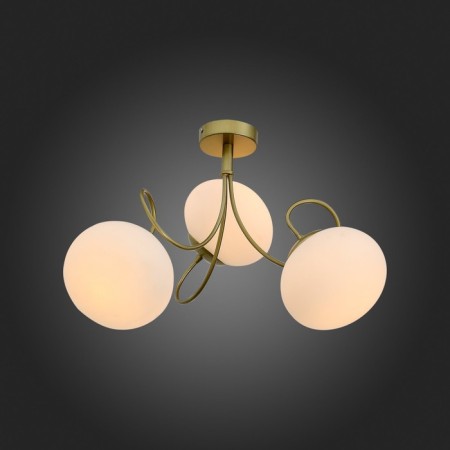 Ceiling EVOLUCE lamp. SL717.202.03. Acini. 3x40 watts, E27, 55x55x37 cm, color gold-2
