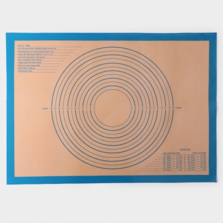 Reinforced rug with marking, silicone, 71 × 50.5 cm, blue color