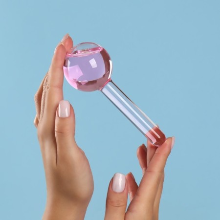 Cryosphere massage for the face, d = 4.5 cm, pink color-3