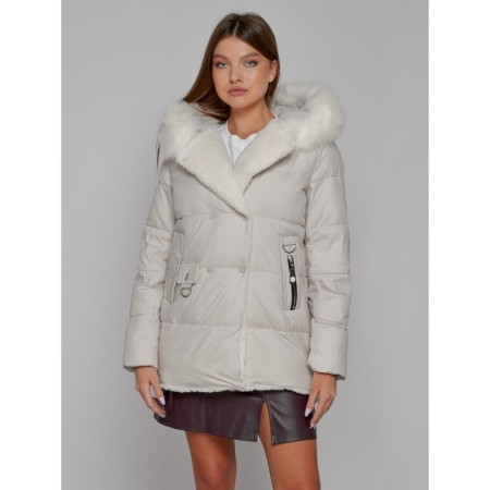 Winter jacket, size 42, beige color-7