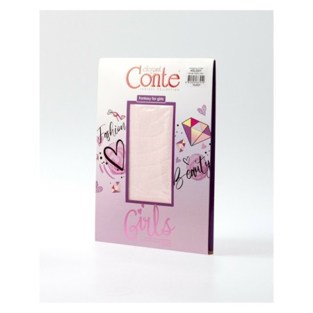 Pantyhose children from microfiber with Lurex Contte Elegant Holid, height 104-110 cm, color Pastel Pink-5