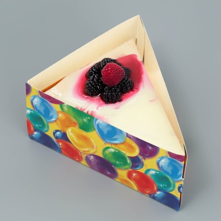 Cake for a cake with a fork, confectionery packaging "Balls", 14 x 9 x 12 cm-5