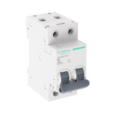 The circuit breaker SE CITY9 SET, B, 6 A, 2P, 4.5 KA, 230 V