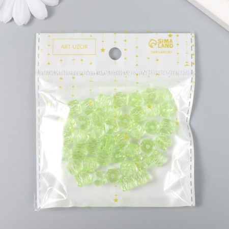 Plastic beads "Crystal polyhedron. Apple" Transparent set 20 g 1x1x1 cm-2