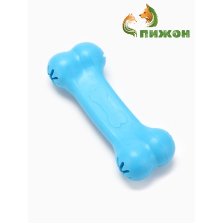 Chewing toy "Tasty bone" with holes for treats, TPR, 11 cm, blue