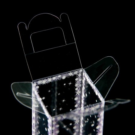 New Year. Box gift New Year's folding PVC "Winter" 4 x 4 x 8 cm.-6
