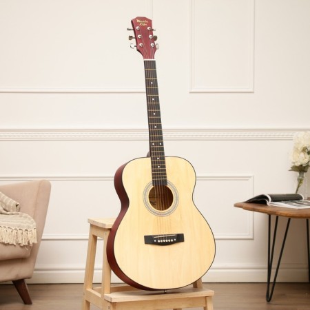 Acoustic guitar, beige color, 102cm