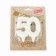 Candle in the cake jubilee "line", number "50", pearl, 6.5 cm