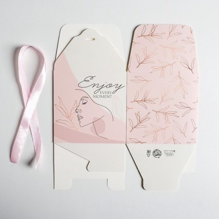 Gift folding box, packaging, "Enjoy", 12 x 12 x 12 cm-4