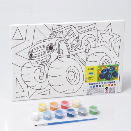 Picture on numbers for children "Fast Jeep", 20 x 30 cm-2