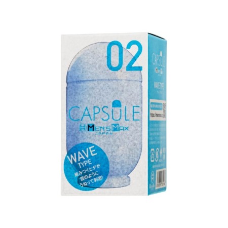 Masterbator Unrealistic Men’s Max Capsule 02 Wave, 8 cm, TPE, Blue color-9