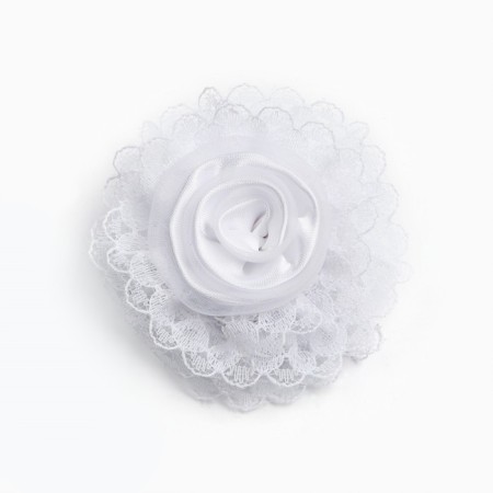 Outlet. Bant for hair on elastic band, white, 6.5 cm, princesses-1