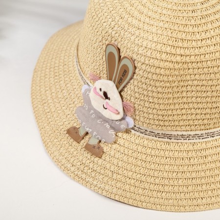 Hat for the girl Minaku "Bunny", Milk color, Rr. 52-1