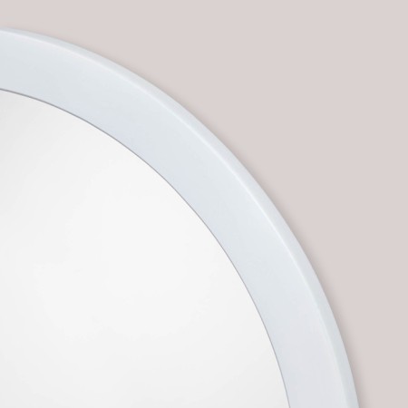 Circle mirror, wall, white baguette, 50x50 cm-1