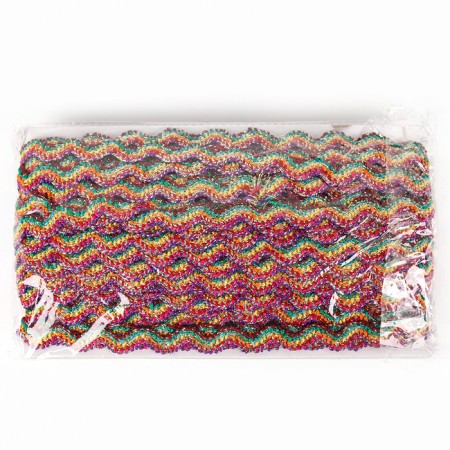 Braid multicolor “wave”, width 1.5 cm, in package 25 m-3
