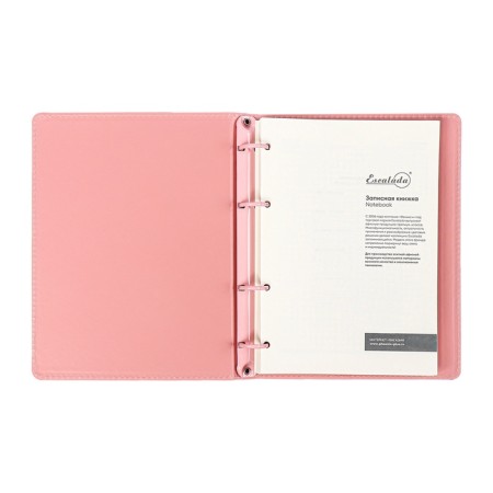 Notebook A5+ 120l Escalada, soft region, leather claim, kr bl 70 g/m2, pink-4