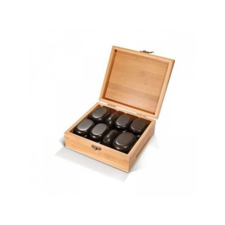 A set of basalt stones: 6-large oval flat, 12-medium oval flat