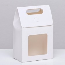 Box with a window, white, 15 x 10 x 6 cm