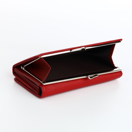 Women's wallet on magnets, burgundy color-3