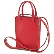 Women's bag B2781-77140, red color, genuine leather, 15x5x20 cm