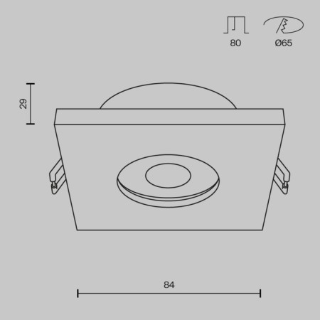 Building lamp Technical DL083-01-GU10-SQ-S, GU10, 1x50 W, 84x84x29 mm, silver-6