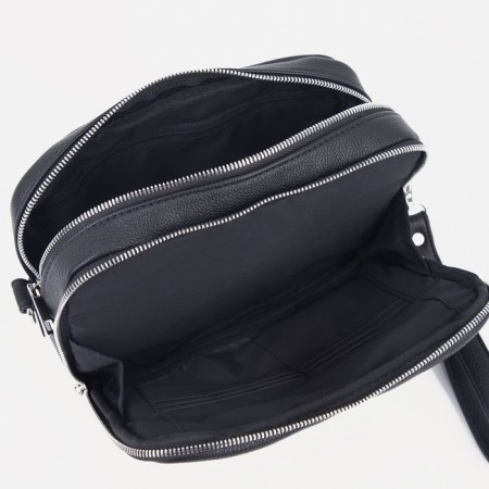 Male clutch, textura, artificial leather, black color-2
