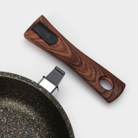 Granit Ultra Black-Gold pan, D = 24 cm, anti-stick coating, glass cover, removable handle-7