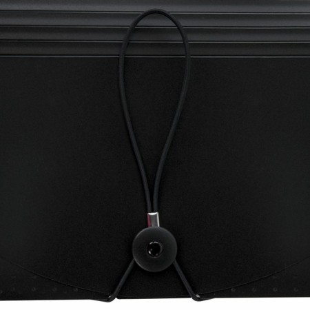 Folder-carte, A4, 12 departments, 800 μm, Brauberg Docs, with extension, a pocket for a business card, elastic band, embossing "sand", black-3