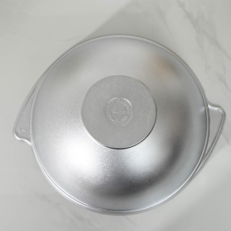 Cauldron for pilaf, 7 l, aluminum lid, cast pens, silver color-1
