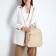 Women's backpack made of artificial leather with lightning, 3 pockets, beige color