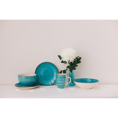 Board ceramic dessert shade "Sea World", d = 19 cm, blue color-7